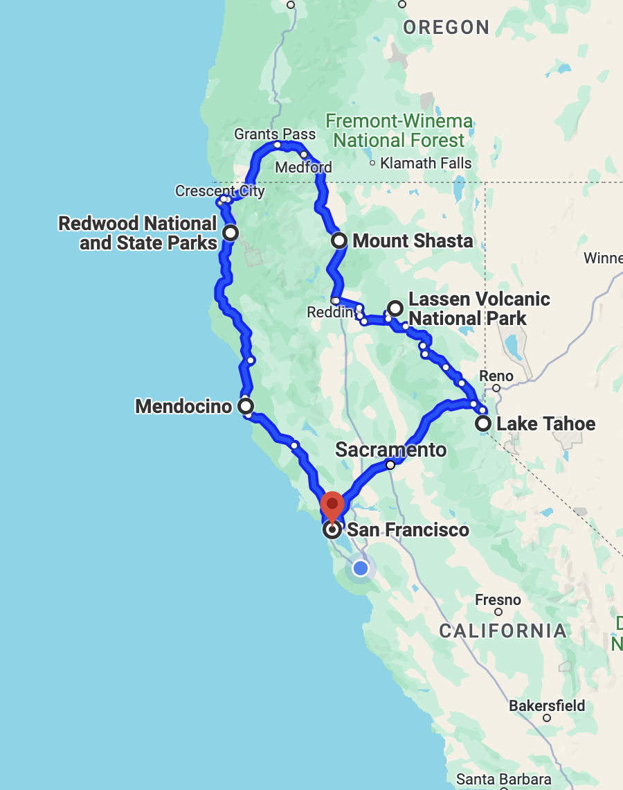 northern california road trip